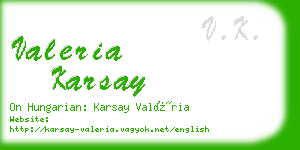 valeria karsay business card